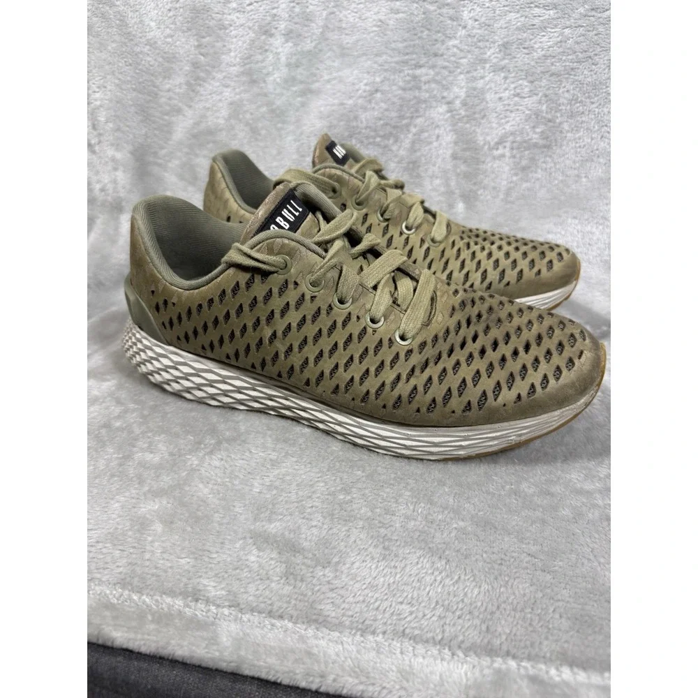 No Bull Perforated Olive Running Shoes Mens 7.5 Womens 9‎ CrossFit Walking Run